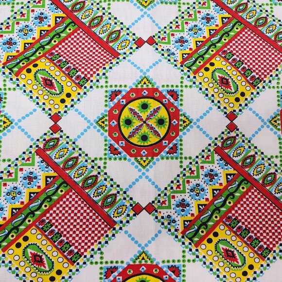 Upholstery Fabric Geometric Cotton Multi-color Groovy 44" Wide 6 Yards VTG - Picture 5 of 6